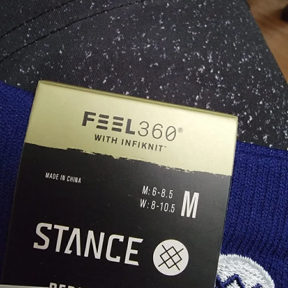 Stance Icon Sport Quarter Basketball Running Training Socks Royal Blue Black New